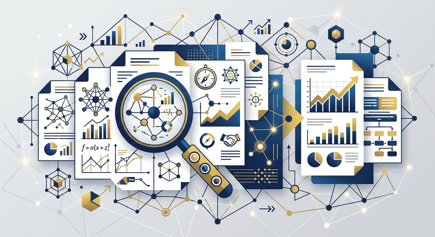 Abstract illustration of our research methodology and data analysis process