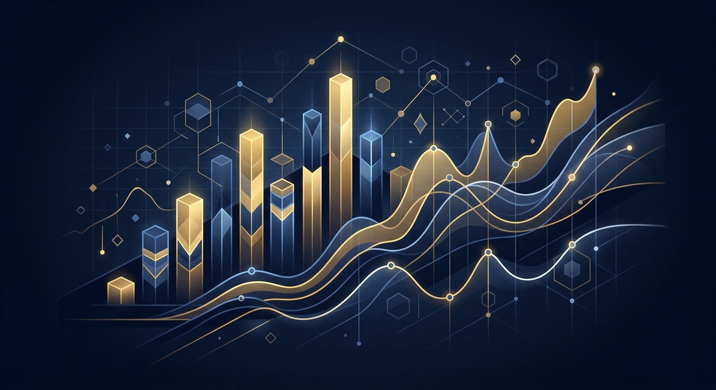 Abstract data visualization of Australian critical minerals market trends